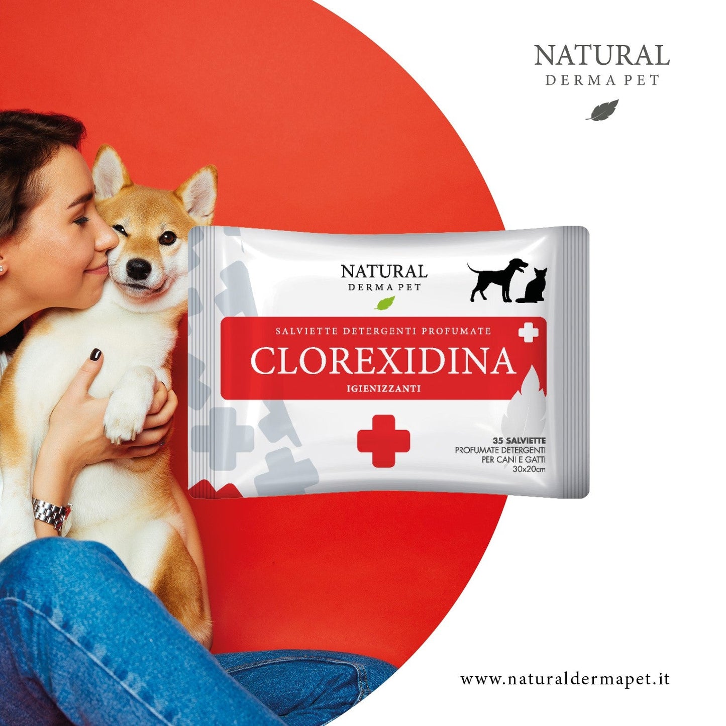 Wet Dog & Cat Wipes with Chlorhexidine for Coat Hygiene – 35pcs