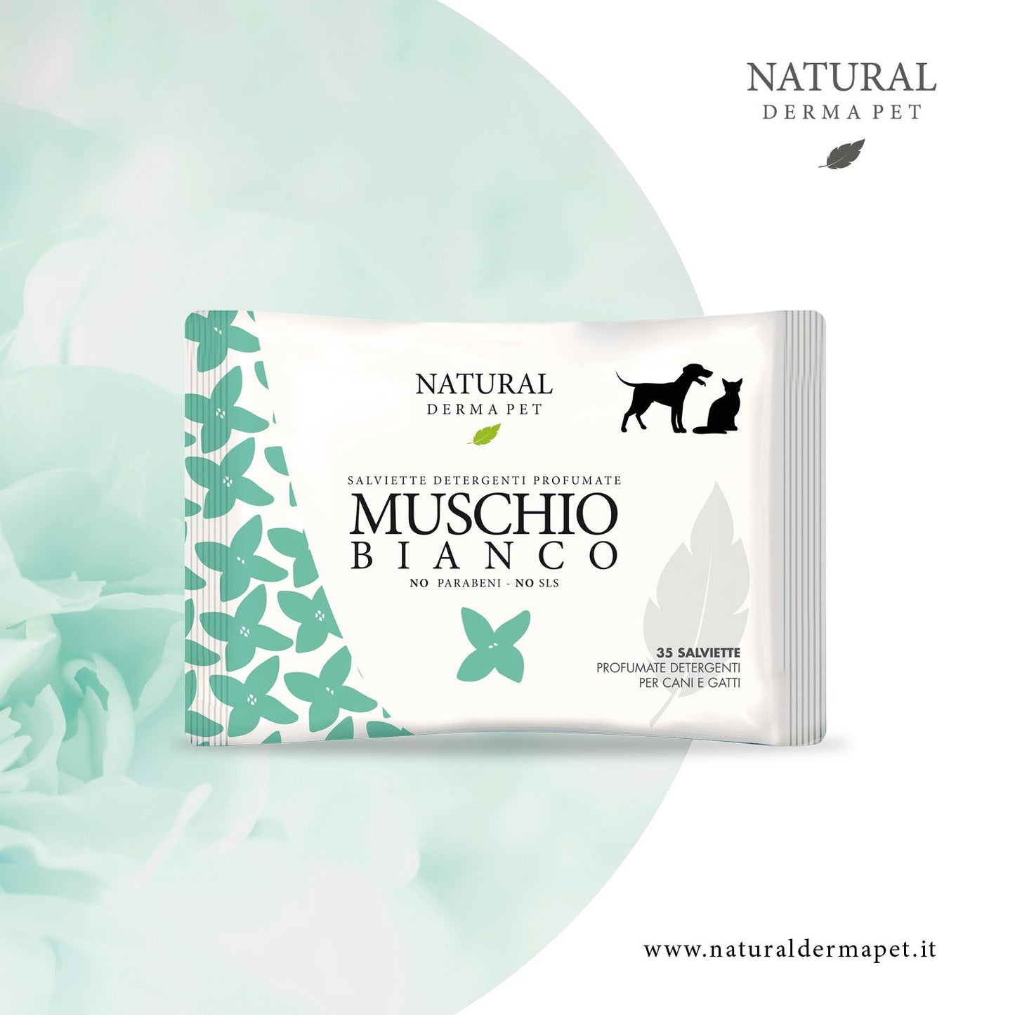 Wet Dog & Cat Wipes for Coat with White Musk Scent – 35pcs