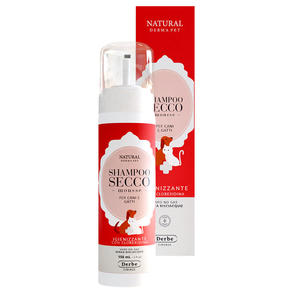 Chlorhexidine dry dog shampoo mousse – Deep cleaning and protection – 150ml