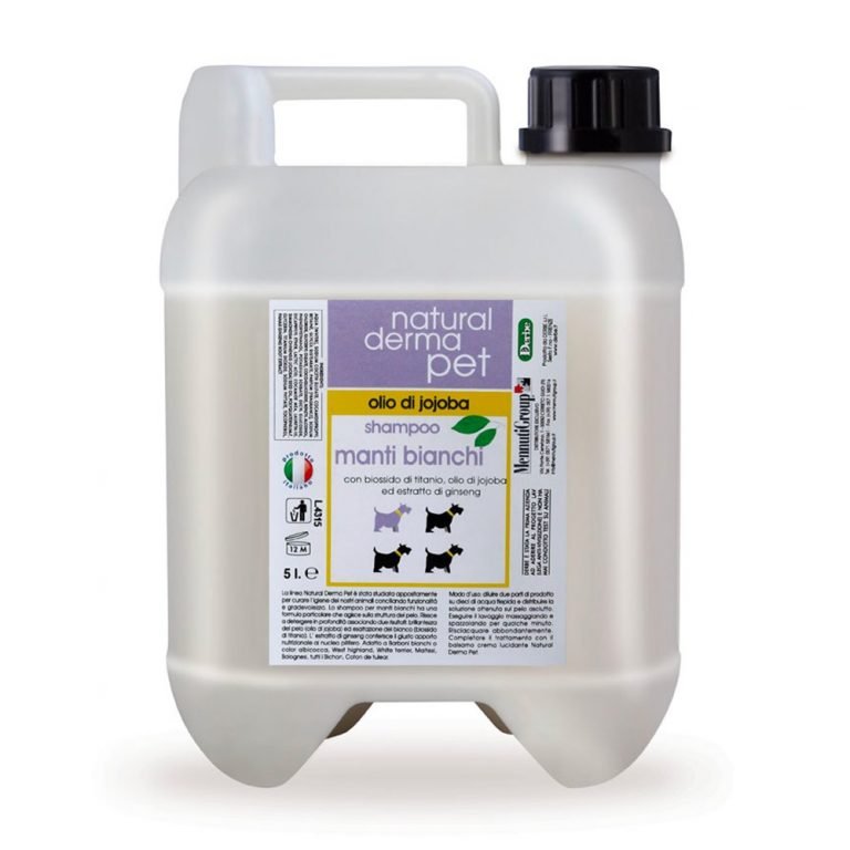 Dog shampoo for white coats with jojoba oil – 5L