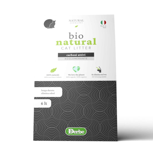 Natural corn cat litter with activated carbon for odor control and freshness – 6L.