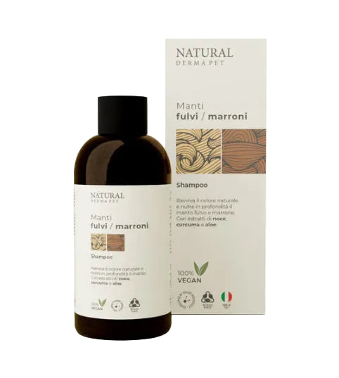 Natūralus šampūnas rudam šuns kailiui
