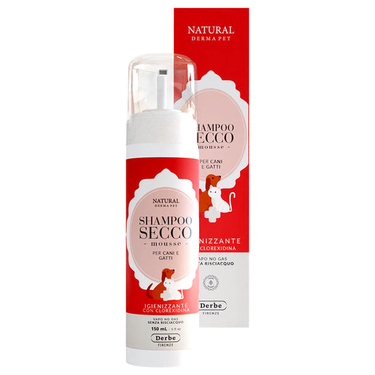 Chlorhexidine dry dog shampoo mousse – Deep cleaning and protection – 150ml