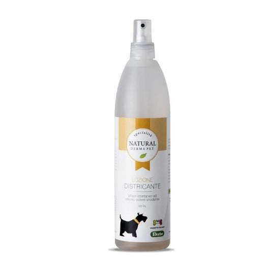 Dog detangling bi-phase spray with panthenol and millet extract
