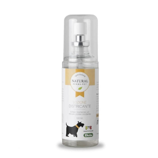 Small-size dog detangling spray with panthenol and millet