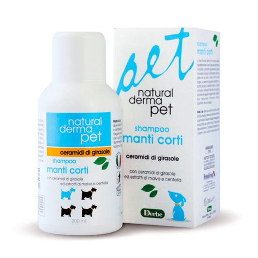 Short hair dog shampoo with sunflower ceramides and mallow